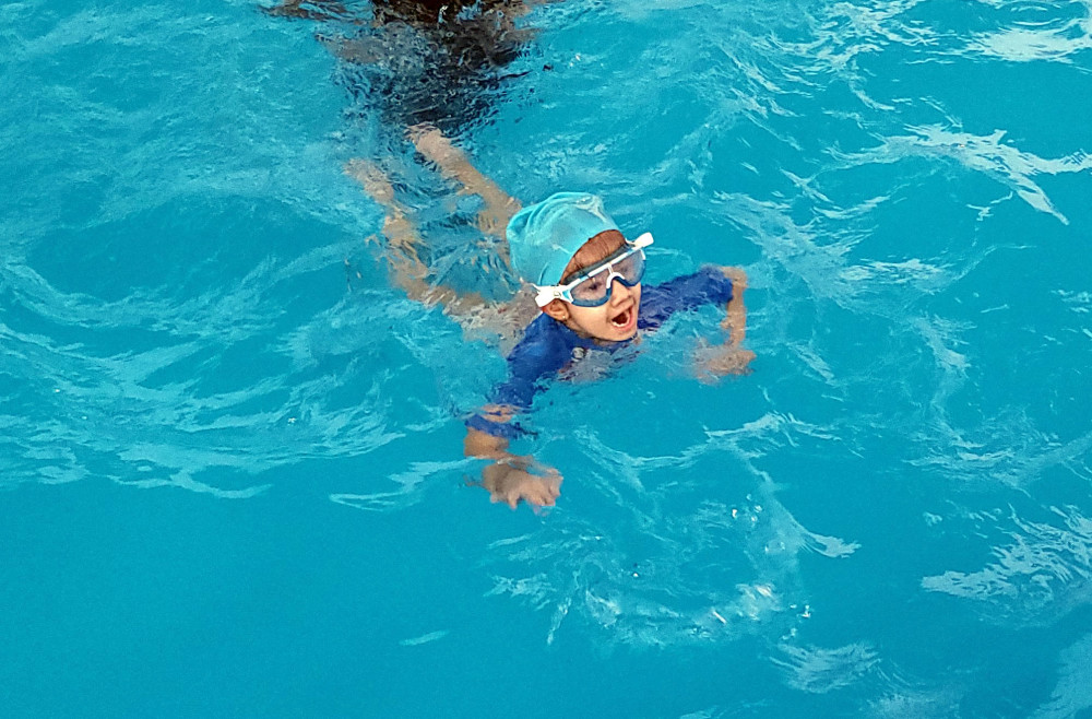 Baby Swimming Skills with Professional Trainer Fit Box Center